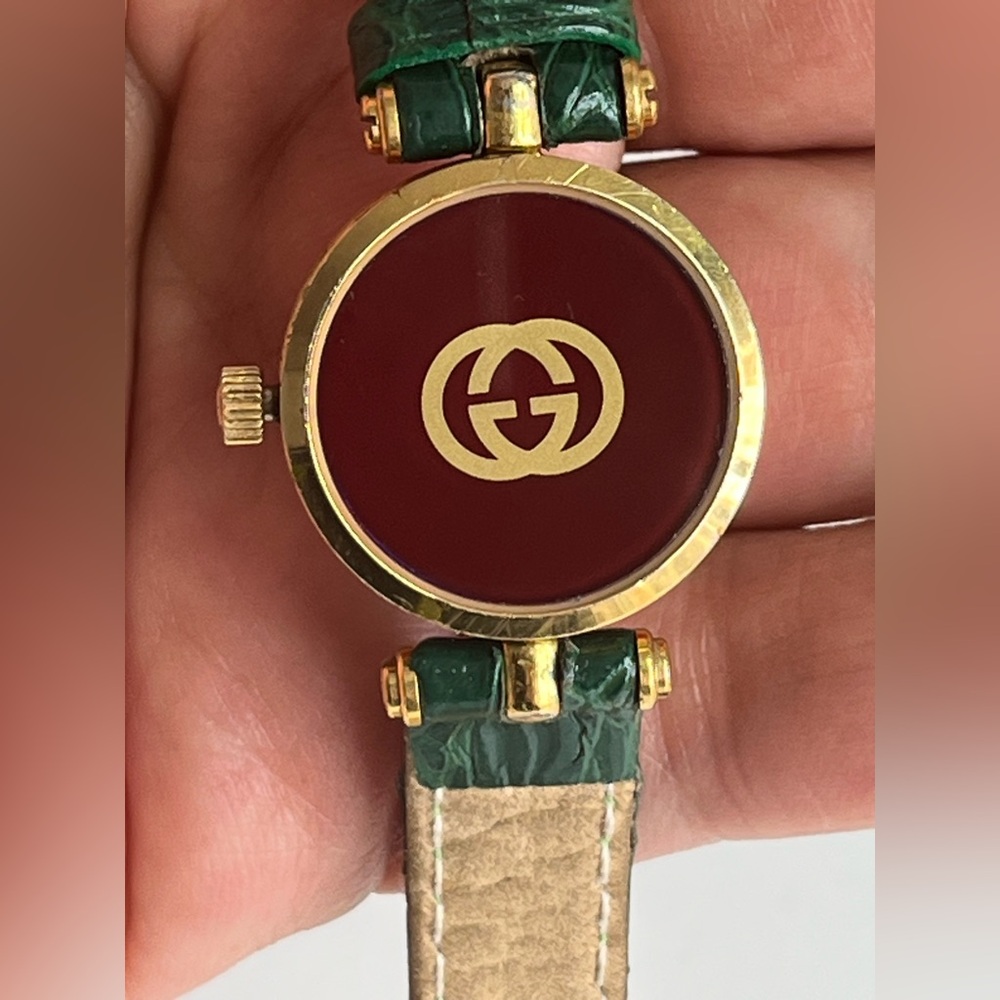 GUCCI 2000L Stacked Case sherry line green straps - Picture 13 of 16